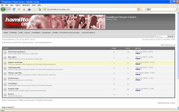 Hamiltons Fitness members area